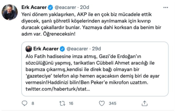 Altaylı'nın Yazısı Erk Acarer'i Çileden Çıkarttı: Yeter Lan Artık! - Resim: 2