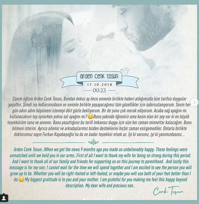 Cenk Tosun ve Ece Tosun'un bebekleriyle ilk pozu - Resim: 1
