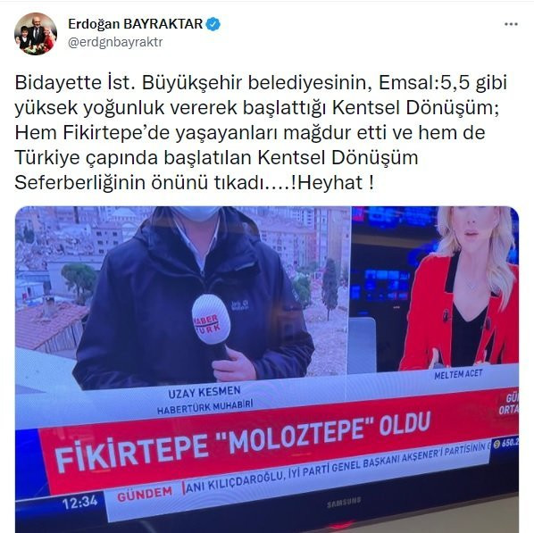 AKP'li Eski Bakan Bayraktar'dan İmalı Kentsel Dönüşüm Eleştirisi - Resim: 1