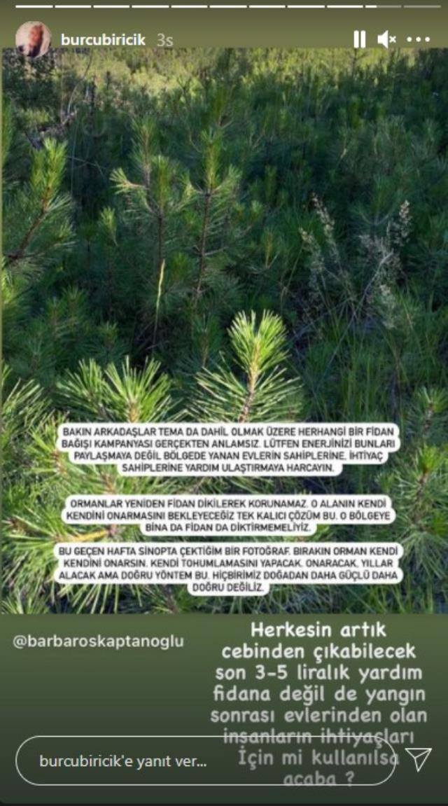 Burcu Biricik Fidan Kampanyalarına İsyan Etti: Doğadan Daha Güçlü Değiliz - Resim: 1
