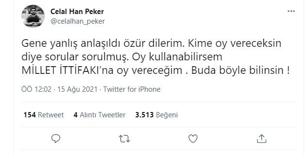 Sedat Peker'in Oğlu Celal Han Peker'den Millet İttifakı Açıklaması! - Resim: 1