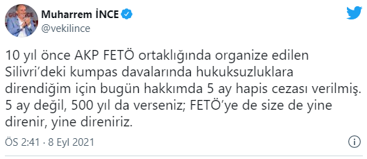 Son Dakika: Muharrem İnce'ye 5 Ay Hapis Cezası - Resim: 1