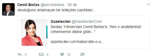 Cemil Barlas'tan Sevilay Yılman'a sert cevap: Okuduğunu anlamayan tetikçi! - Resim: 1