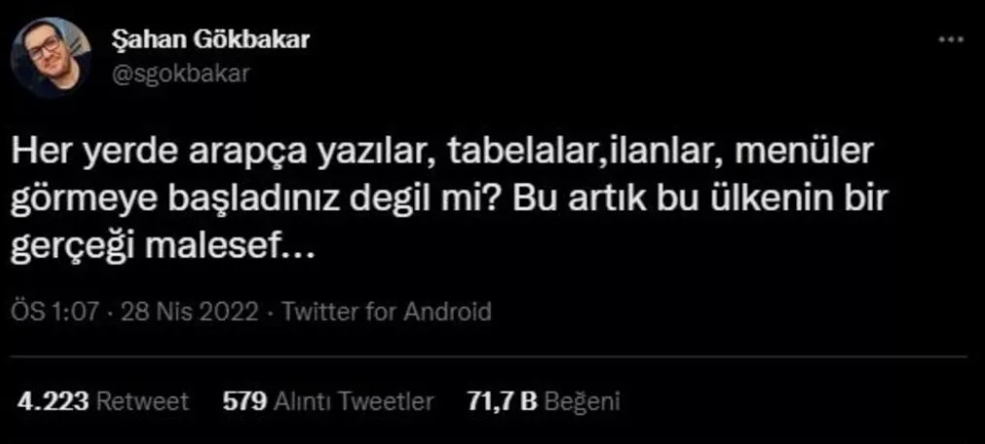 Şahan Gökbakar Arapça Yazılara İsyan Etti: Ülkenin Gerçeği Artık Malesef... - Resim: 1