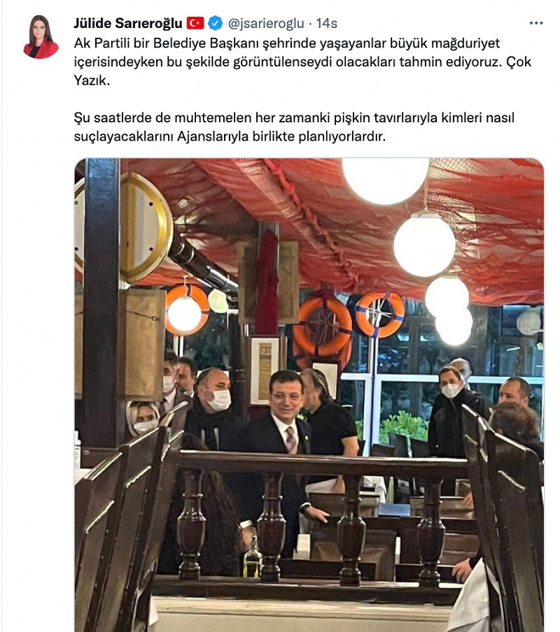İmamoğlu İstanbul Karla Boğuşurken Lüks Balık Restoranına Gitmiş - Resim: 1