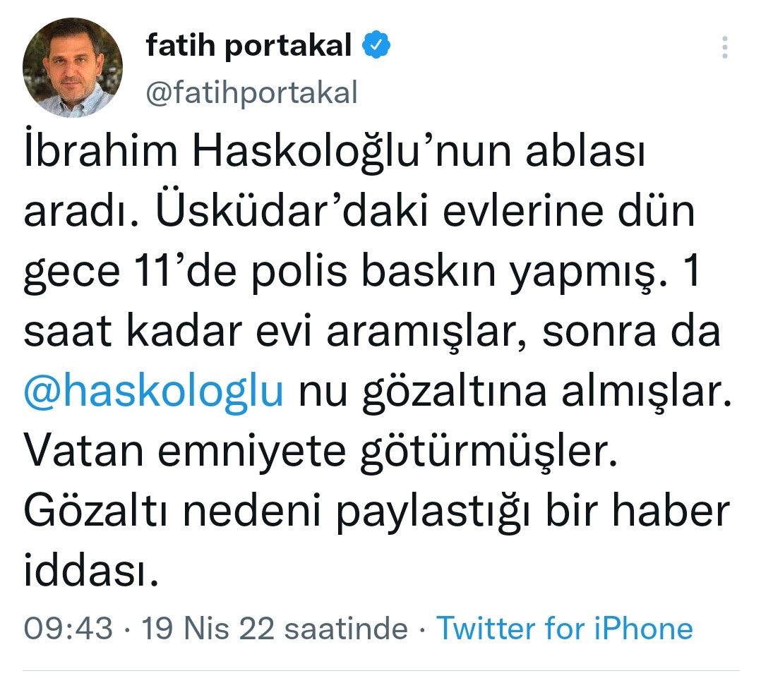 Fatih Portakal Duyurdu: Gazeteci İbrahim Haskoloğlu Gözaltına Alındı - Resim: 1
