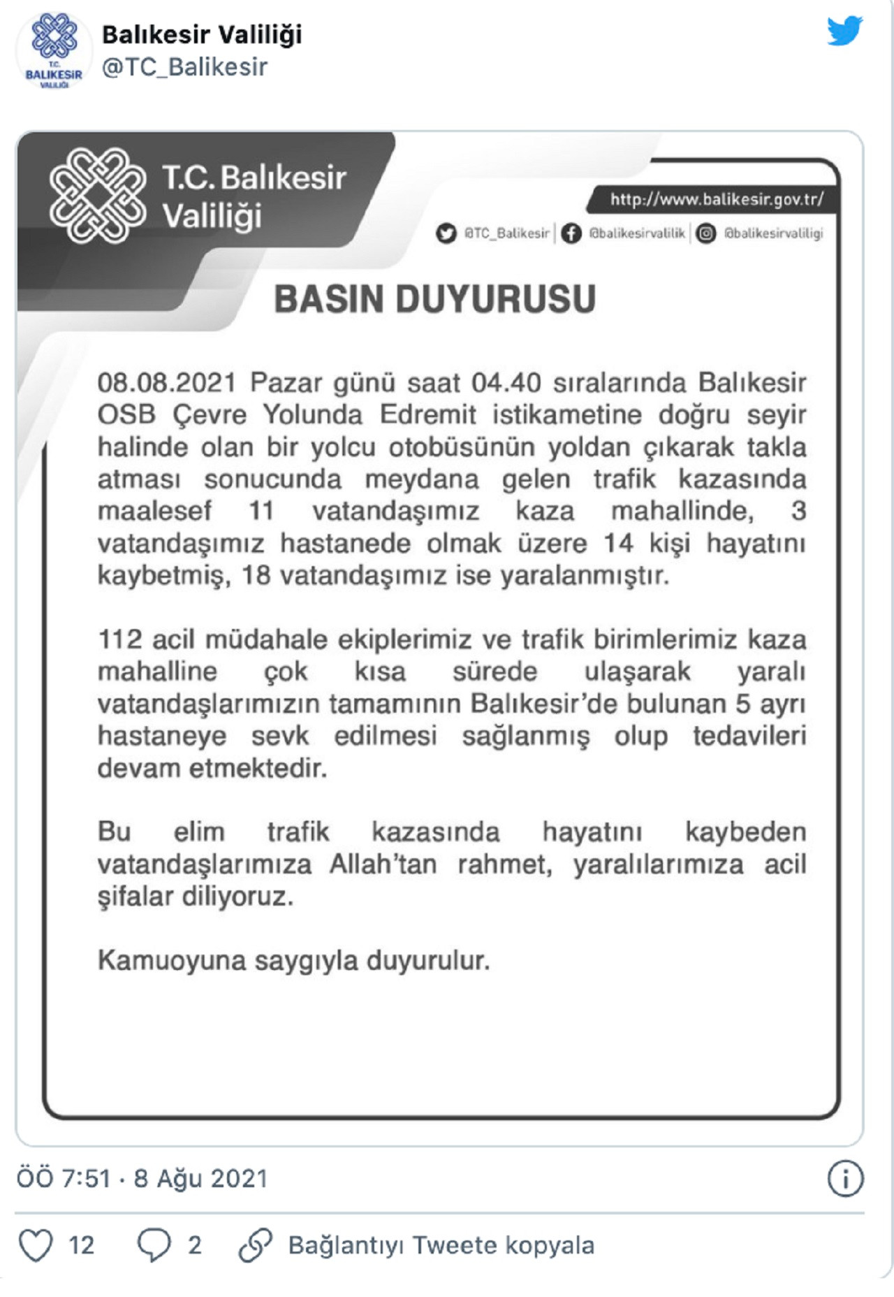 Balıkesir'de Yolcu Otobüsü Takla Attı: 14 Kişi Yaşamını Yitirdi - Resim: 1