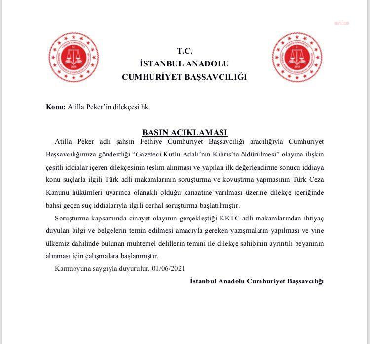 Savcılık Kutlu Adalı Cinayeti için Harekete Geçti - Resim: 1