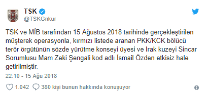 Türk savaş uçakları Şengal'i bombaladı - Resim: 1