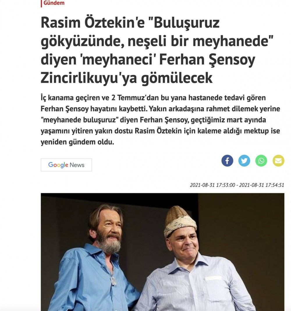 Yobaz Akit'ten Merhum Ferhan Şensoy'a Ahlaksız Saldırı - Resim: 1