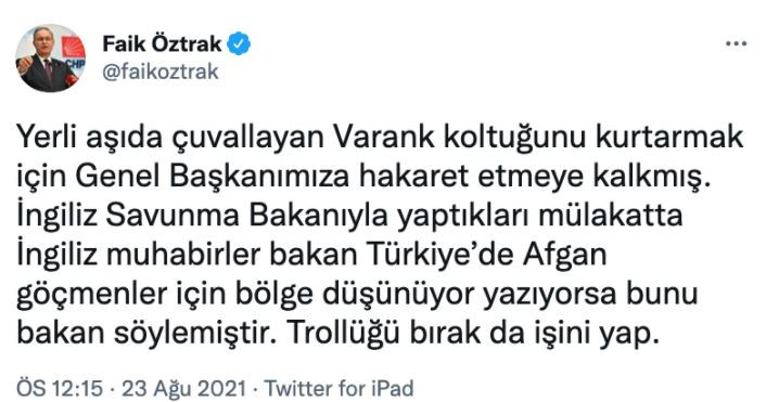 CHP'li Öztrak'tan Bakan Varank'a: Trollüğü Bırak, İşini Yap - Resim: 1