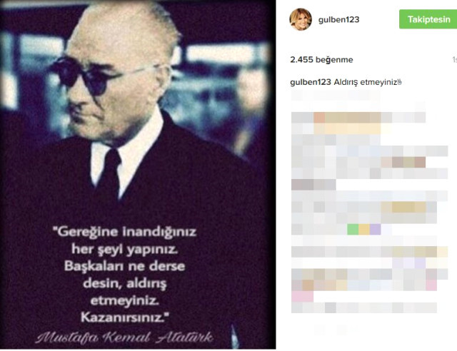 Gülben Ergen'den evet kampanyasına Atatürk'lü gönderme! - Resim: 1