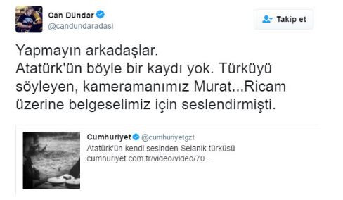Can Dündar Cumhuriyet'i eleştirdi: Atatürk'ün böyle bir kaydı yok! - Resim: 1