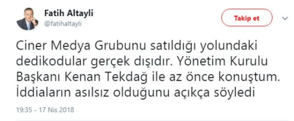 Ciner Medya Grubu satıldı mı? Kenan Tekdağ iddialara ne yanıt verdi? - Resim: 1