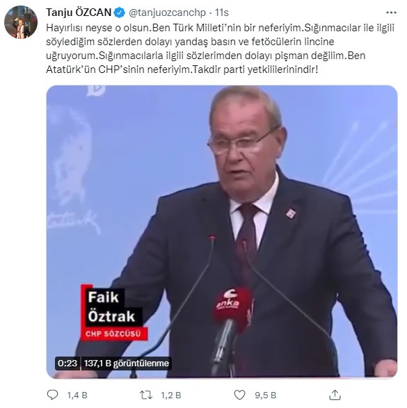 Tanju Özcan'dan CHP'ye Yanıt: Ben Atatürk’ün CHP’sinin Neferiyim - Resim: 1