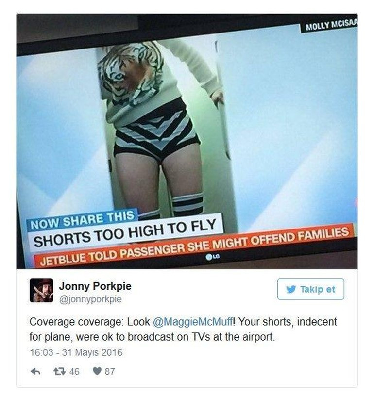 ABD'de kısa şortla uçağa almadılar, böyle tepki gösterdi - Resim: 1