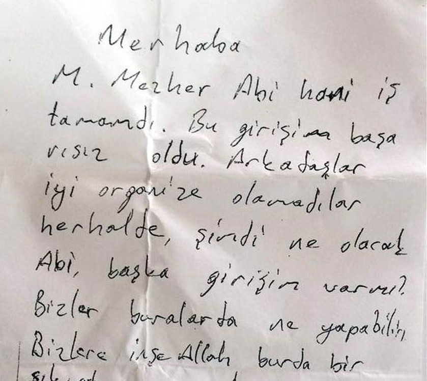 Gülen'in yeğeni Mehmet Mezher Gülen not: Hani iş tamamdı... - Resim: 1