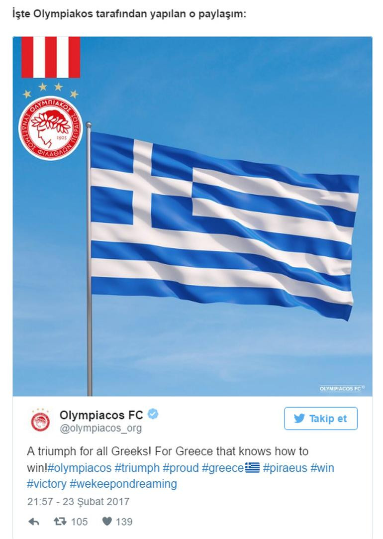 Olympiakos'tan olay paylaşım! - Resim: 1