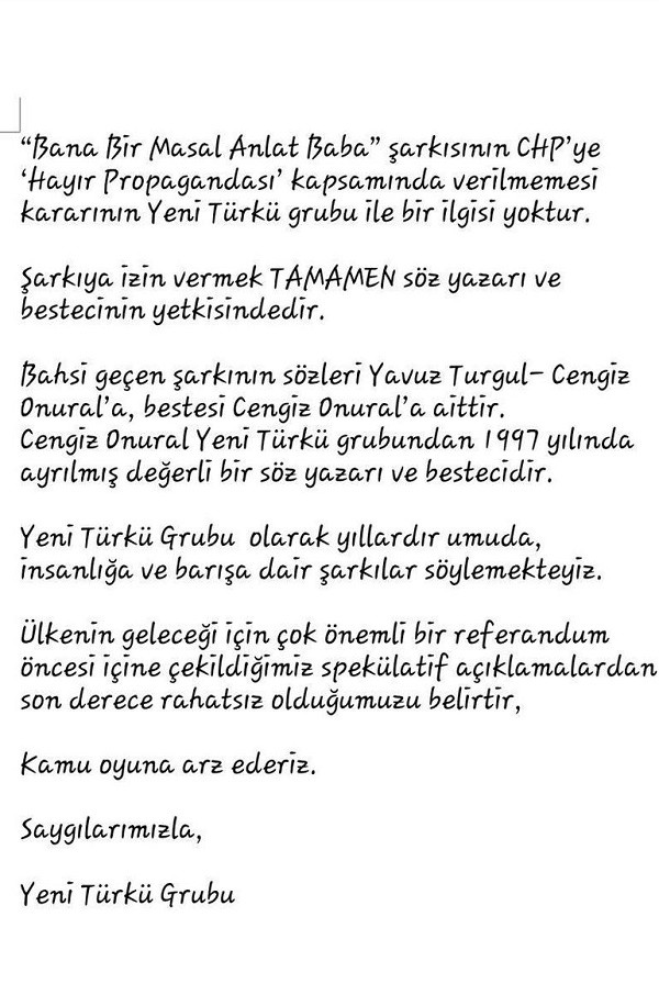 CHP'nin şarkı krizine Yeni Türkü'den flaş açıklama - Resim: 1