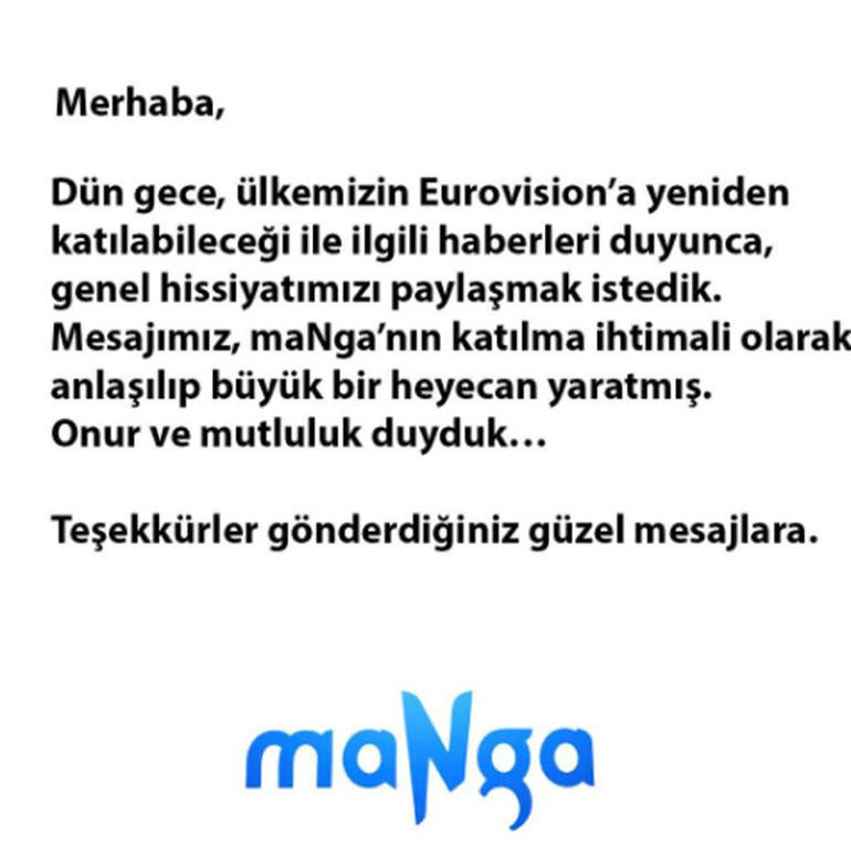 Manga'dan flaş Eurovision açıklaması! - Resim: 2
