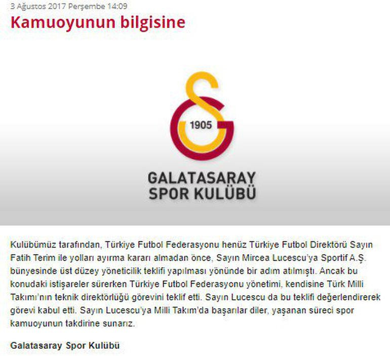 Galatasaray'dan son dakika Lucescu açıklaması! - Resim: 1