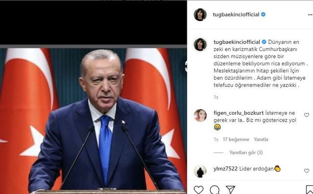 Tuğba Ekinci Erdoğan'dan Özür Diledi: Müzisyenlere Göre Düzenleme İstiyorum - Resim: 1