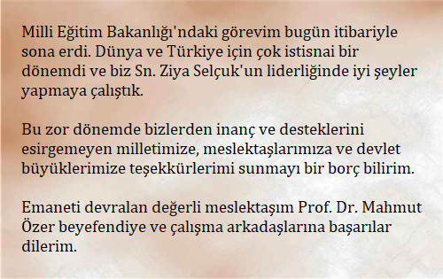 Milli Eğitim Bakanlığı'ndan Bir İsim Daha İstifa Etti! - Resim: 1