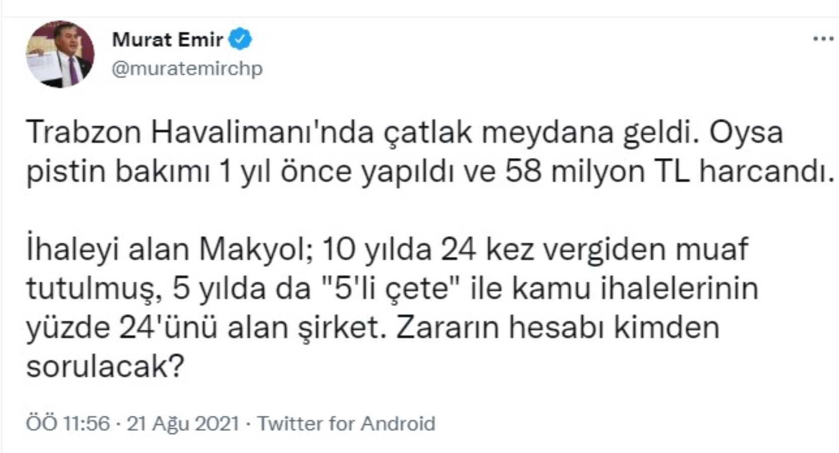 CHP'li Murat Emir: Trabzon Havalimanı'nın Altından 5'li Çete Çıktı! - Resim: 1