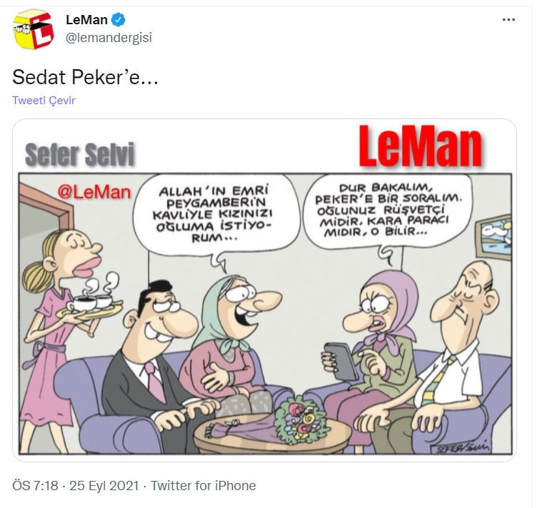 LeMan'dan Sedat Peker'e Karikatürlü Gönderme - Resim: 1