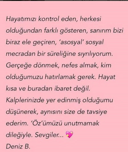 Deniz Baysal Instagram'a veda etti - Resim: 1