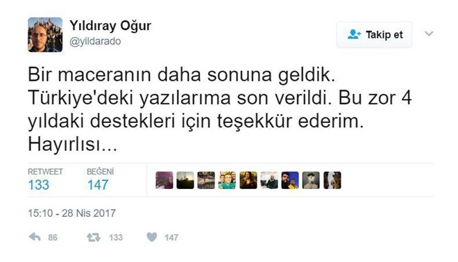 Türkiye Gazetesi Yıldıray Oğur ile yollarını ayırdı! - Resim: 1
