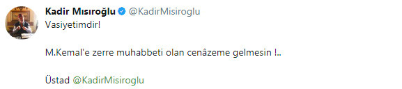 Kadir Mısıroğlu'nun Atatürk tweeti ortalığı karıştırdı - Resim: 1