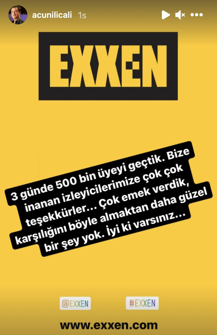 Acun Ilıcalı, Exxen'in 3 Günlük Abone Sayısını Açıkladı - Resim: 1