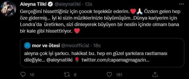 Mor ve Ötesi Aleyna Tilki'ye Övgü Yağdırdı - Resim: 1