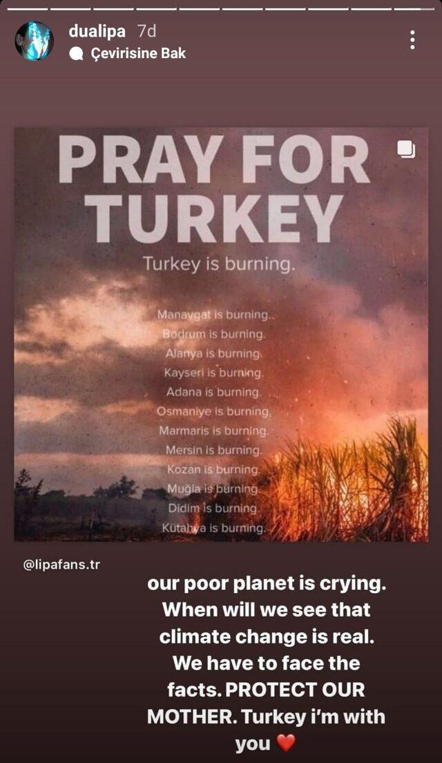 Dua Lipa'dan Türkiye'ye Destek Paylaşımı - Resim: 1