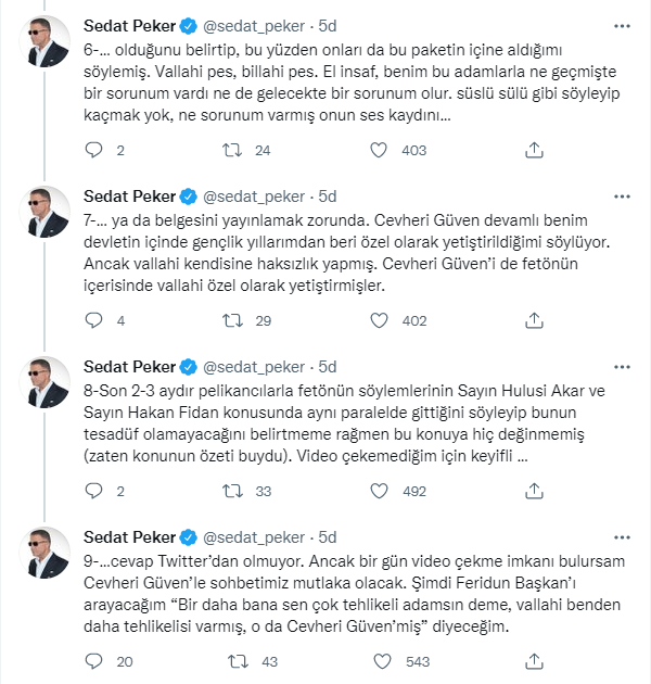 Sedat Peker'den Flaş FETÖ'cü Cevheri Güven Açıklaması: Çok Tehlikeli, Özel Yetiştirilmiş