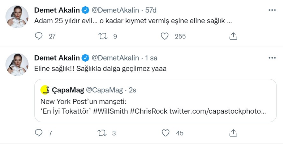 Demet Akalın Chris Rock'a Tokat Atan Will Smith'e Destek Oldu: Eline Sağlık - Resim: 1