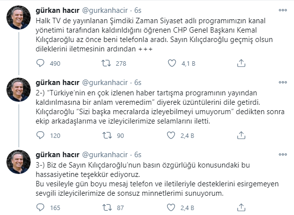 Kılıçdaroğlu'ndan Gürkan Hacır'a Halk TV telefonu - Resim: 1