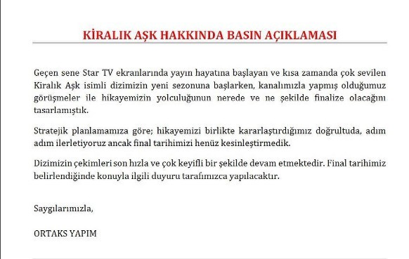 Kiralık Aşk'ın yapımcısı final iddialarına cevap verdi - Resim: 1