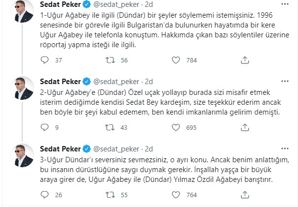 Peker'den Uğur Dündar Açıklaması: Özel Uçak Göndermek İstedim Kabul Etmedi - Resim: 1