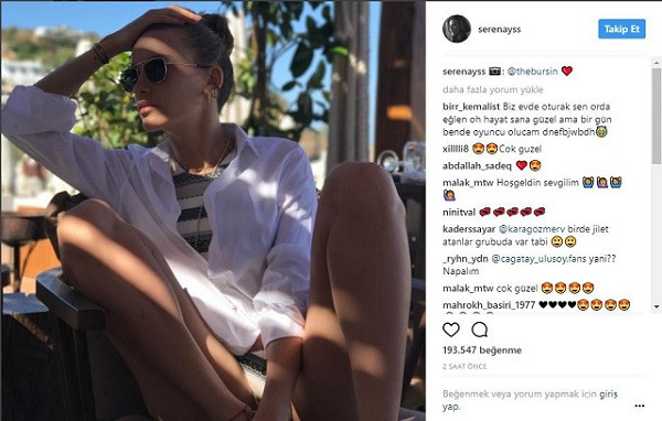 Serenay Sarıkaya'nın seksi fotoğrafı Kerem Bursin'den - Resim: 1