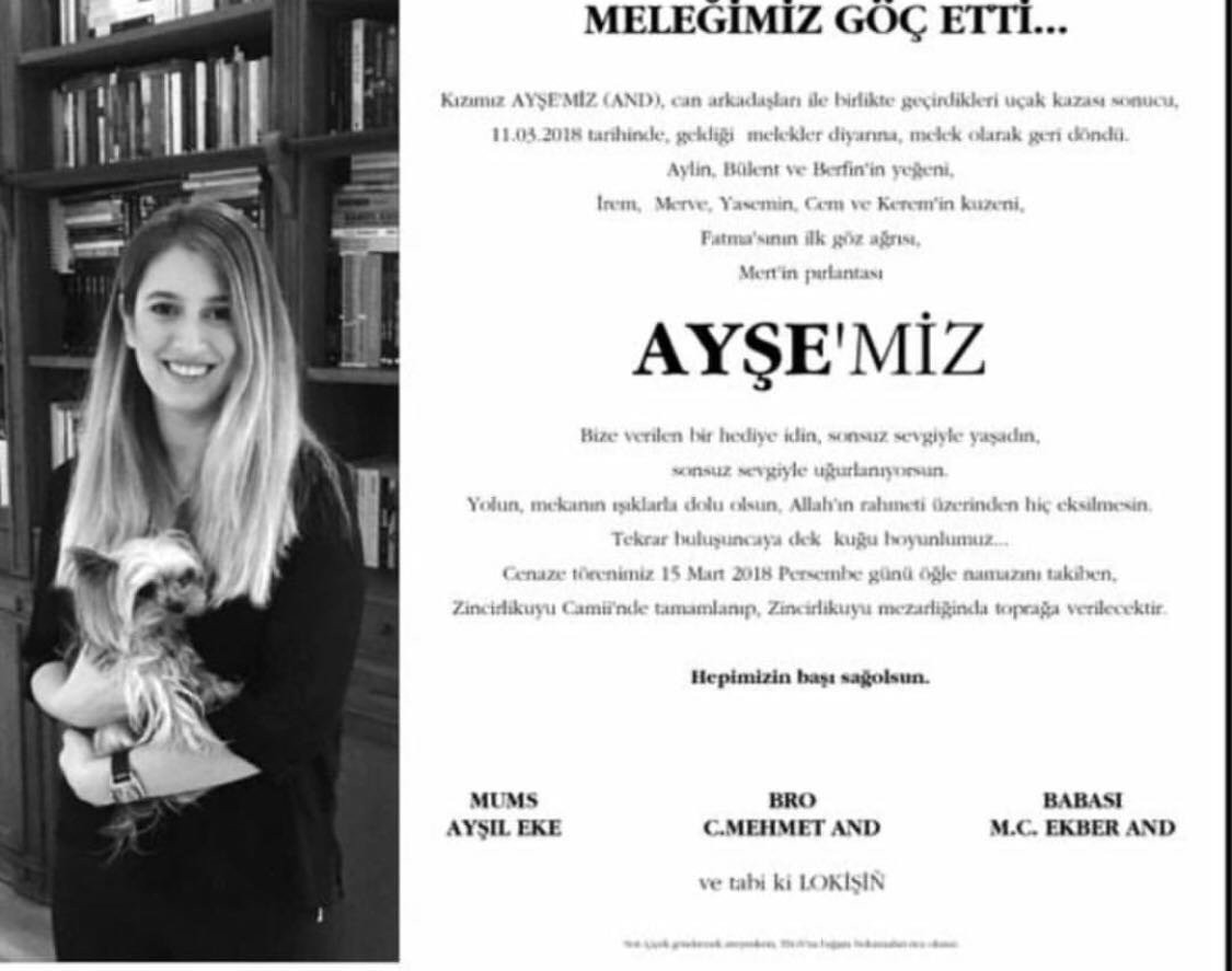 Jet kazasında ölen Ayşe And'ın ailesinden duygulandıran ilan - Resim: 2