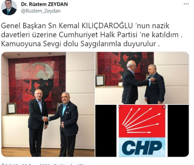Eski AKP'li Vekil CHP'ye Geçti, Rozetini Kılıçdaroğlu Taktı - Resim: 1