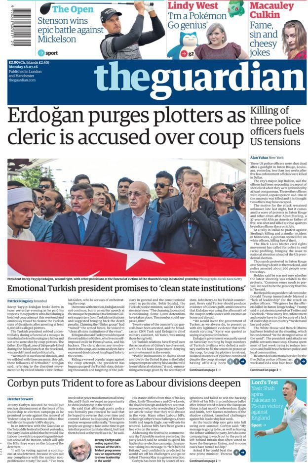 Darbe girişimi İngiltere'de manşetlerde: Darbeciler tasfiye ediliyor! - Resim: 2