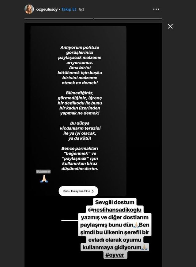 Özge Ulusoy'dan flaş seçim açıklaması: Şerefli bir evladı olarak.. - Resim: 1