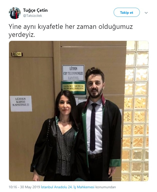 Avukat Tuğçe Çetin aynı etekle adliyeye gitti - Resim: 1