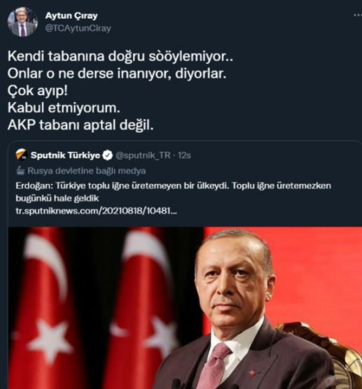İYİ Parti'li Çıray'dan Erdoğan'a Sert Tepki: AKP Tabanı Aptal Değil - Resim: 1