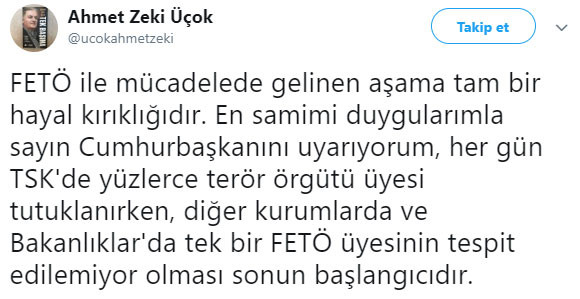 Eski askeri hakim Ahmet Zeki Üçok'tan Erdoğan'a flaş FETÖ uyarısı: Sonun başlangıcı olur... - Resim: 1