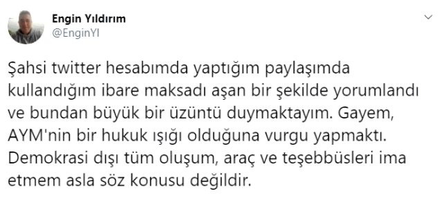 Işıklar yanıyor diyen AYM üyesi Yıldırım tepkiler üzerine paylaşımını sildi - Resim: 1