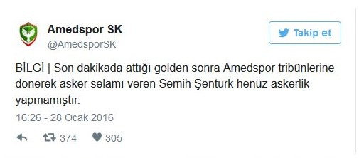 Semih Amedspor'a golünü attı asker selamını çaktı - Resim: 1